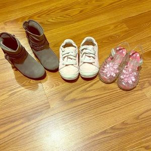 Lot of 3 wonder nation girls shoes size 10 toddler